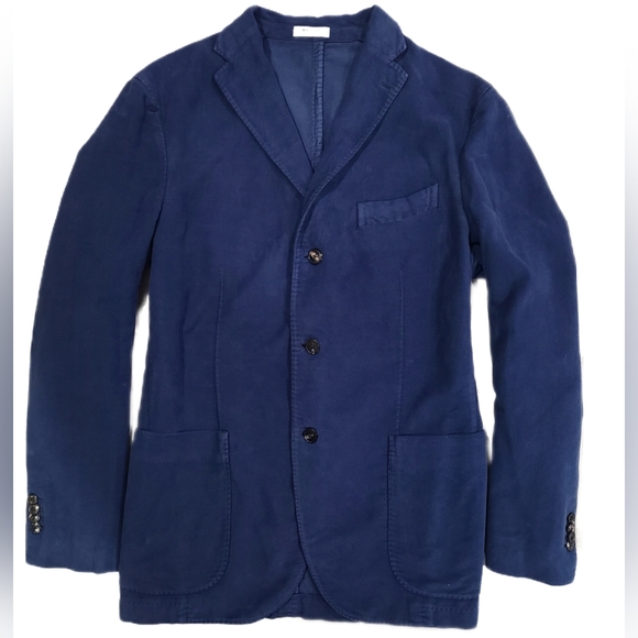 Boglioli Other - BOGLIOLI Navy Blue SOFT COTTON Unstructured Casual Jacket 3 Button (54IT) US 42